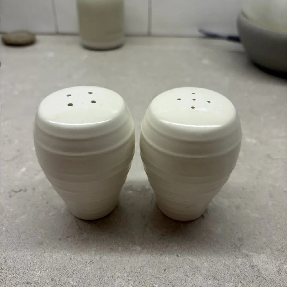 White Ceramic Salt and Pepper Shakers